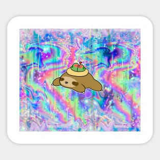 Sloth and Lovebird Nest Rainbow Holographic Sticker